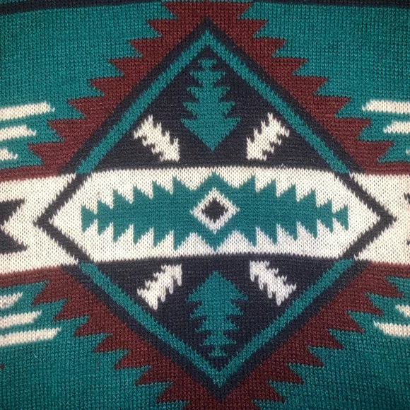Mens Holiday Aztecs Print Knit Sweater - Picture 5 of 6